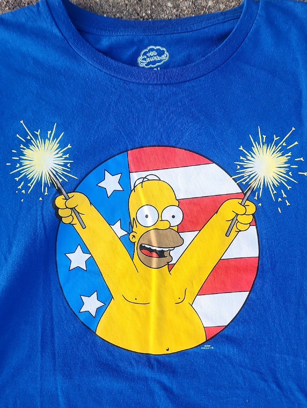 The Simpsons Homer Sparks Graphic Tee - Blue